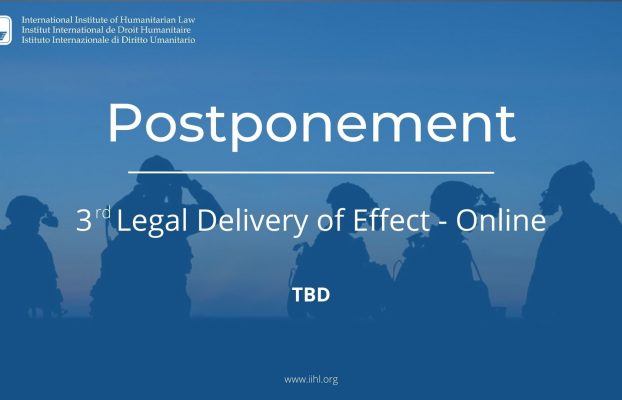 Postponement 3rd Legal Delivery of Effects Online Course