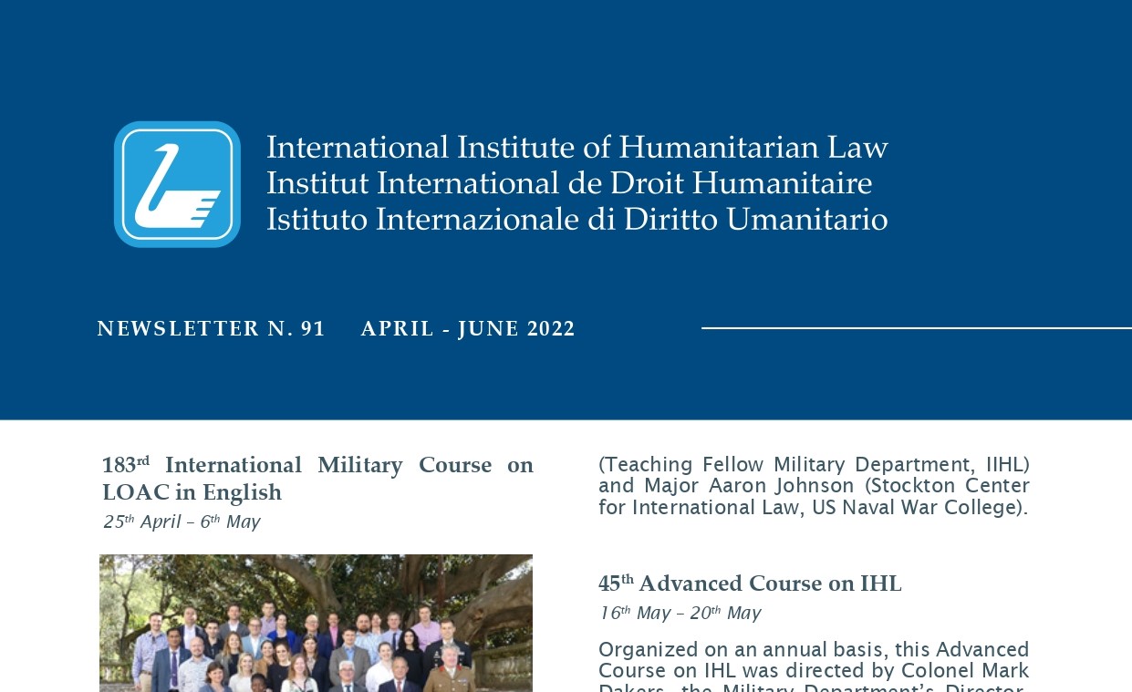 Download the last newsletter of the Institute (April-June 2022)!
