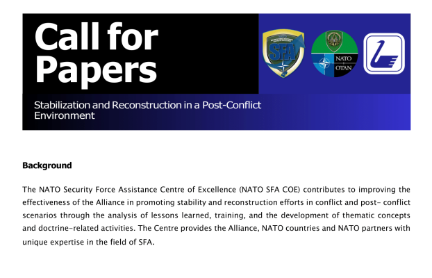 Editorial project on “Stabilization and Reconstruction in a Post-Conflict Environment” – Call for Papers